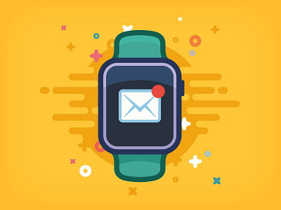  Watch - Sportz alert apple apple watch email green icon illustration message notification sport watch yellow