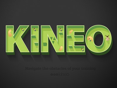 golf anyone? 3d golf green kineo logo typography
