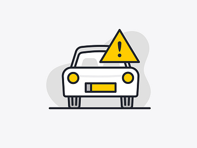 Engine Alert alert art cab car flat icon illustration line line art road taxi warning