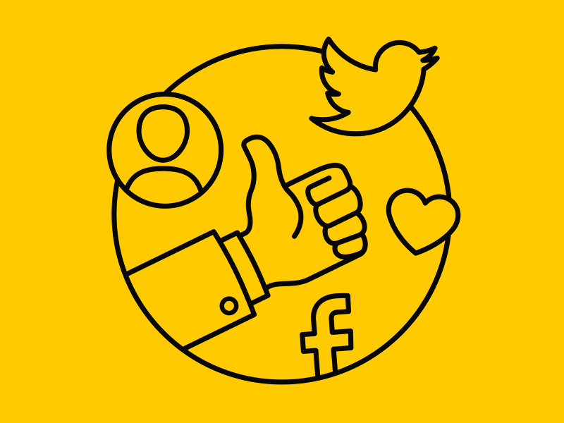 Digital Branding // Social animation design facebook gif motion social stroke twitter ui vector web yellow