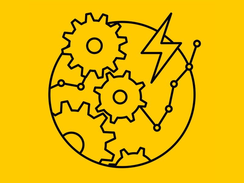 Digital Branding // Tech animation cog data design gif icon motion stroke ui vector web yellow