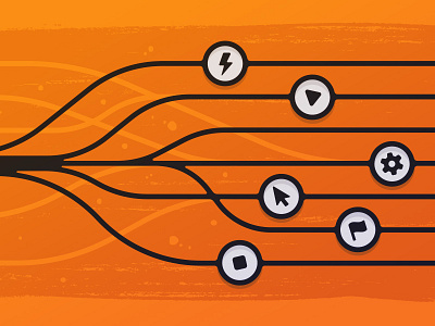 Networks & connections brush connection icon illustration line network paint splat texture tree waves