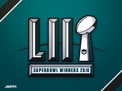 🦅 SuperBowl Champs — LII award branding football icon lettering logo nfl shading sport super bowl trophy type