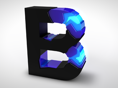 B 3D 3d letter type typography