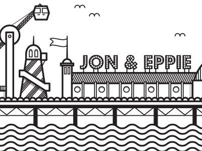 Brighton Pier brighton illustration line pier wedding