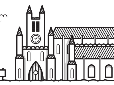 St Peter's Church - Brighton brighton church illustration line wedding