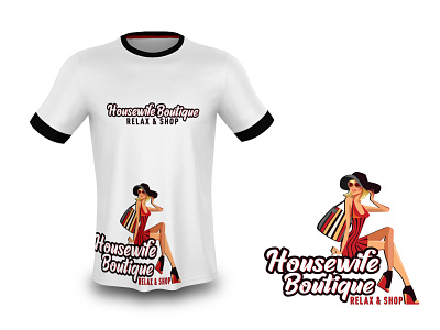 Housewife Boutique botique branding creative creativity girl house logo housewife logo relax shop tshirt
