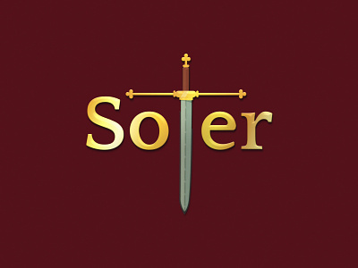 SOTER creative gold logo logodesign premium soter sword warrior logo