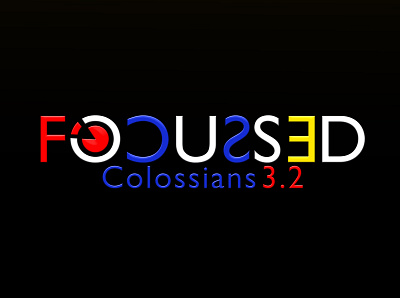 FOCUSSED Colossians 3.2 black blue branding creative design flat focused logo red version white yellow