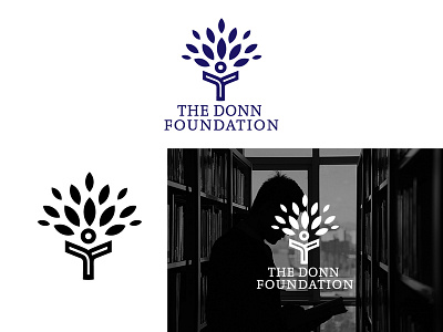 The Donn Foundation black blue blue and white branding creativity family flat foundations invoation logo