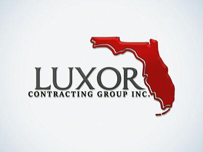 Luxor Contracting Group INC. 3d art contracting creative design design app florida group logo luxor map red