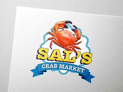 Sals Crab Market branding crab crabs creative creativity logo market market logo market place red shop vector
