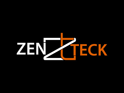 Zentech best blue and white branding design flat logo