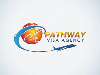 Pathway Visa Agency best black blue blue and white branding creative creativity design fish flat fun logo red shop vector