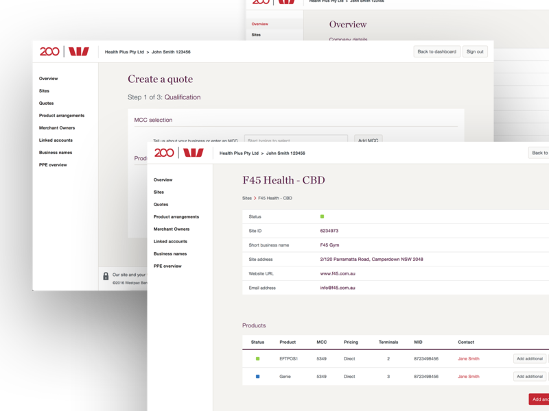 Merchant Origination Platform UX/UI design