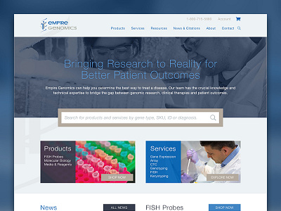 Empire Genomics V1 dna genomics science ui web web design website