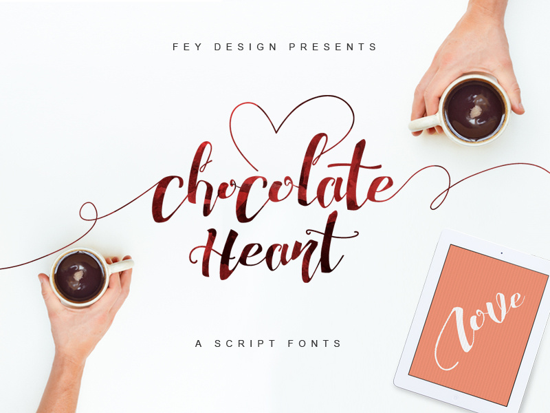 Chocolate Heart Free Font calligraphy modern calligraphy feydesign letter lettering typography freefonts freebies fonts font free font chocolate heart