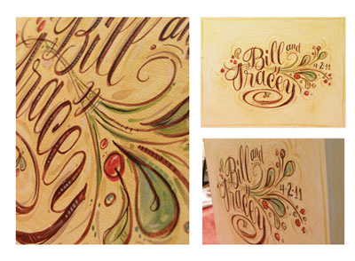 Hand Painted Monogram anne elser calligraphy