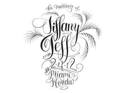 Tiffany Jeff Std Monogram D calligraphy digital illustrator monogram palm wedding