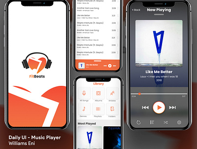 Daily UI - Music Player app design ui web