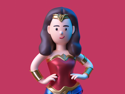 Wonder Woman 3d character 3d 3d character 3d illustration 3dart c4d cinema4d design octane octanerender ui wonderwoman