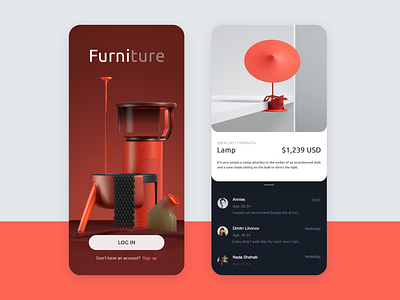 Furniture App Concept app cards cards design clean concept design fashion flat furniture interface minimalist mobile app simple ui ux