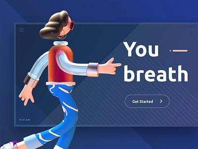 You Are Breathtaking - Girl 3d animation branding c4d charachter design design dribbble flat interface landing page ui ux web
