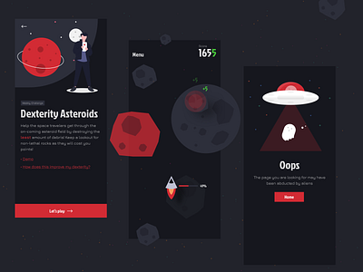 Undraw.co + Asteroid tapping game