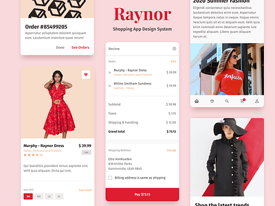 Raynor Shopping Design System cart design design app flat shopping ui