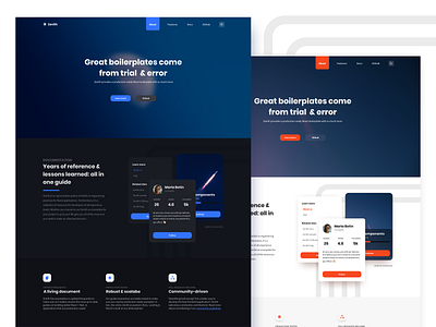 Zenith Landing Pages: Light & Dark Variants dark design light webdesign zenith