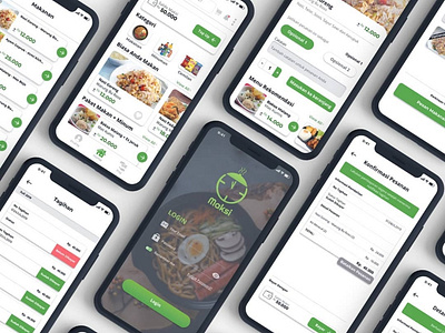Food Delivery App concept (Maksi) design figma food app green illustration typography ui ux vector