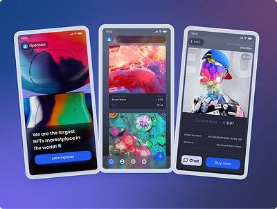 Redesign OpenSea Mobile 3d animation app branding ecommerce graphic design home page illustration logo modals nft opensea scroll page search box searchbox ui uiux