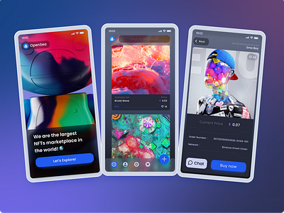 Redesign OpenSea Mobile 3d animation app branding ecommerce graphic design home page illustration logo modals nft opensea scroll page search box searchbox ui uiux
