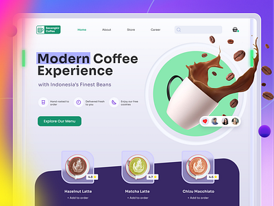 Modern Coffee Experience Local Coffee Shop ahmad arif zulfikar coffee coffeeshop green indonesia landing landingpage local mike page shop ui ui8 weekly weekly warm up weekly warm up weeklywarmup zulfikar