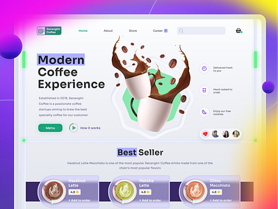 Modern Coffee Experience Local Coffee Shop ahmad arif zulfikar branding coffee coffeeshop indonesia landing landing page market nft page shop ui ui8 weekly weekly warm weekly warmup zulfikar