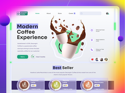 Modern Coffee Experience Local Coffee Shop ahmad arif zulfikar branding coffee coffeeshop indonesia landing landing page market nft page shop ui ui8 weekly weekly warm weekly warmup zulfikar