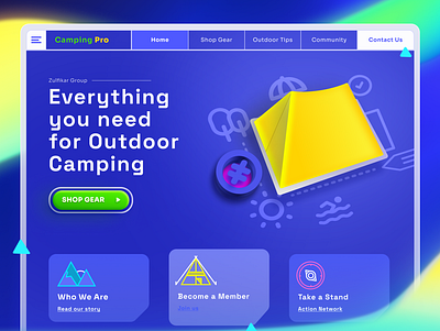 Camping Pro Landing Page, Outdoor Gear Store mountain