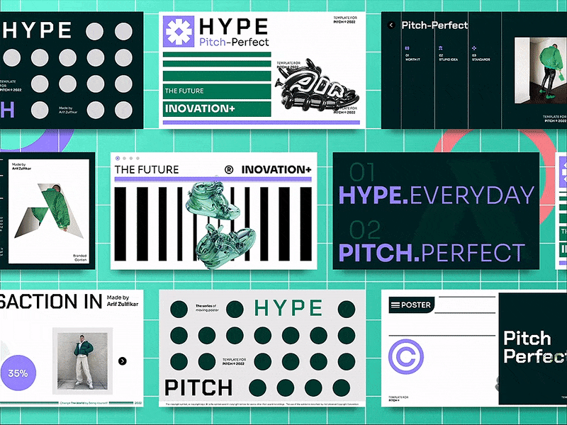 The Hype Pitch Perfect beast branding design ecommerce fashion flat green gucci hype hypebeast illustration nft pitch ppt presentation slide sneaker sneakers ui weeklywarmup