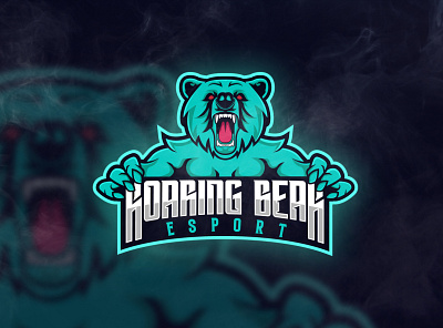 roaring bear esport logo design bear bear logo branding design esportlogo logo sport sports logo stream logo twitch twitch logo vector
