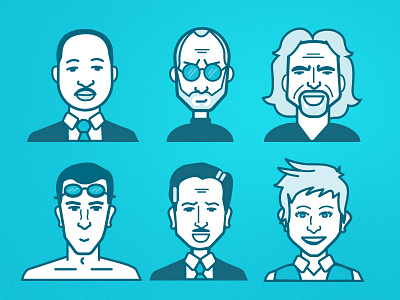 Illustrations of Influential Leaders character design flat icon illustration vector
