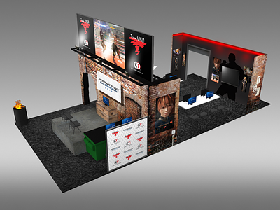 Dead or Alive EVO Showdown 2018 Booth 3d booth branding design gaming graphic design render
