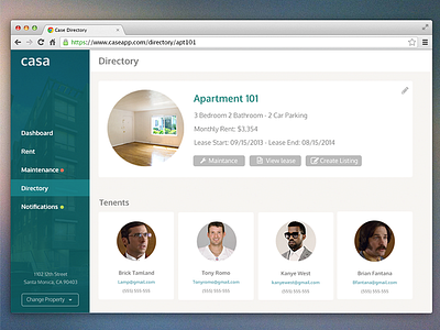 Casa apartment directory landlord management system