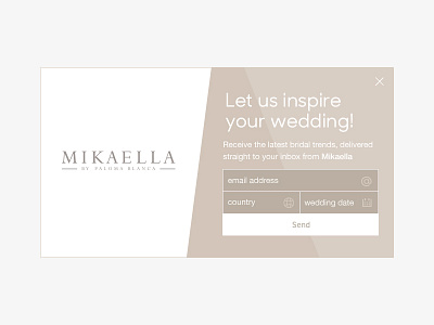 Mikaella email Popup clean email flat newsletter popup subscribe ui