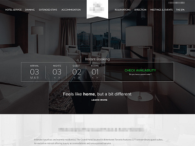 Hotel Project hotel room toronto uiux website