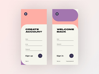 Sign up / Sign in - Concept UI app colours debut design flat form minimal page registration sign in sign up type ui ux web