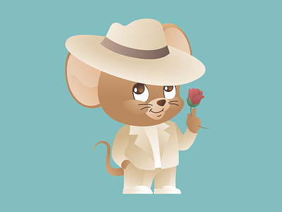 Year of the Rat 2020: The Wise Guy Featuring. Jerry cartoon character illustration vector
