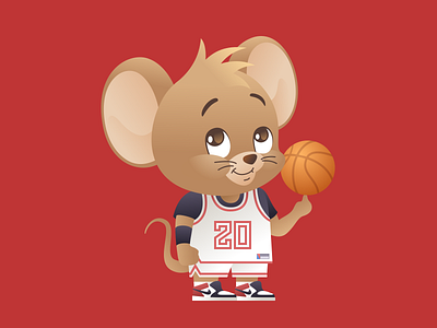 Year of the Rat 2020: The Baller Featuring. Jerry cartoon character illustration vector
