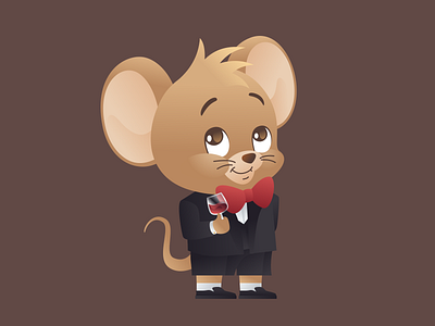 Year of the Rat 2020: "Cheers" Featuring. Jerry cartoon character illustration vector