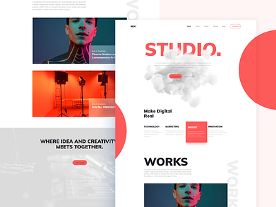 Studio Website Design branding design flat design typogaphy typography vector webdesign website