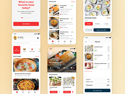 Makan App - Food Merchant Mobile App cafe figma mobile app ui